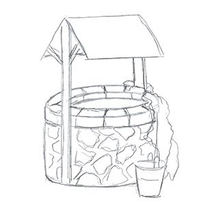 300x299 Heavenly Wishing Well A Magical Step By Step Beginner Acrylic - Wishing Well Sketch