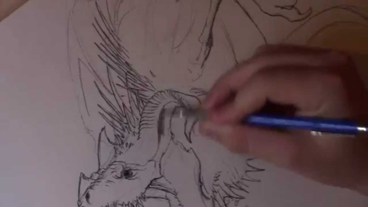 1280x720 Witcher 3 Wyvern Speed Sketch Part 1 - Witcher 3 Sketch