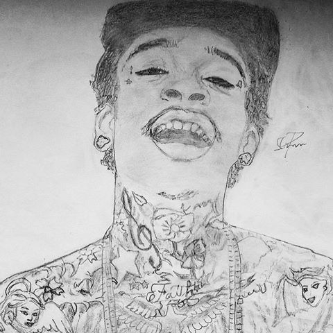 480x480 Portrait Of Wiz Khalifa By Psteinerart On Stars Portraits - Wiz Khalifa Sketch