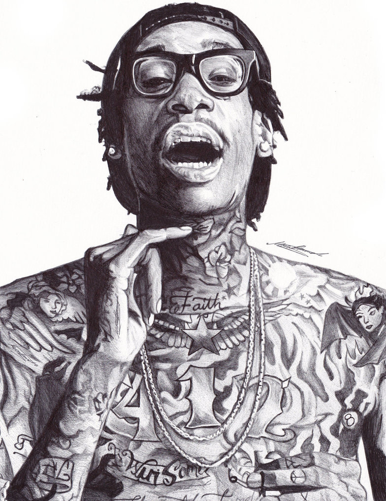 784x1018 Wiz Khalifa Ballpoint Pen Drawing By Demoose21 - Wiz Khalifa Sketch