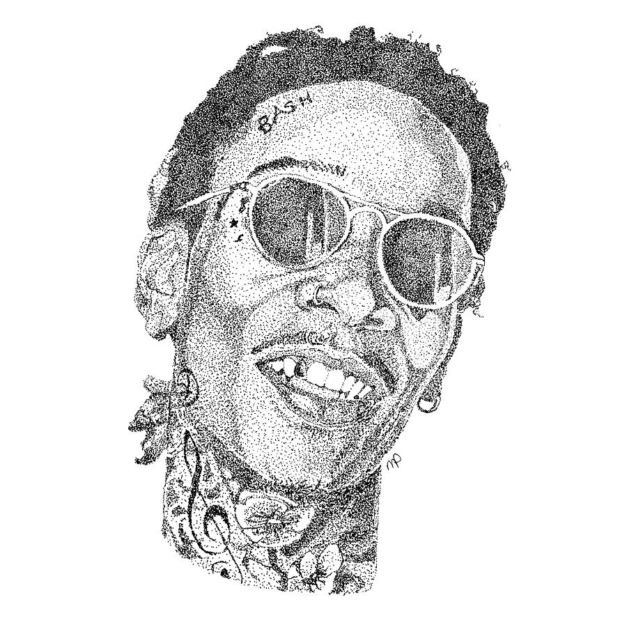 900x900 Wiz Khalifa Drawing By Marcus Price - Wiz Khalifa Sketch