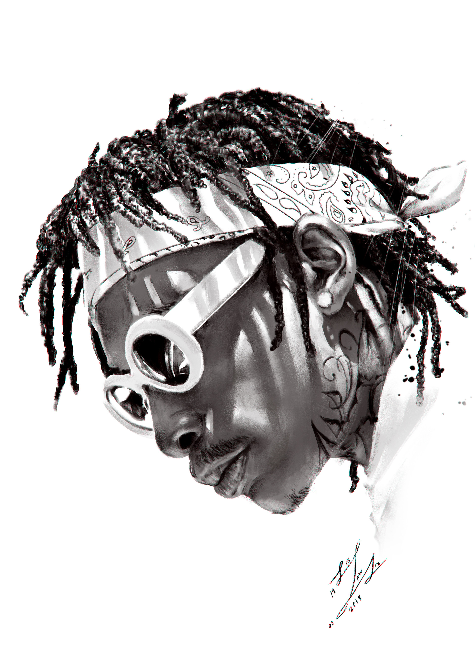 1920x2716 Ekachai Milintapas - Wiz Khalifa Sketch