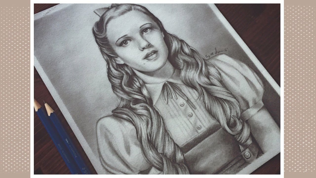 1280x720 Drawing Judy Garland As Dorothy - Wizard Of Oz Sketch