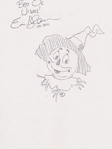 225x300 Eric Shanower Signed Autographed 6x9 Sketch Of Scarecrow, Drawing - Wizard Of Oz Sketch