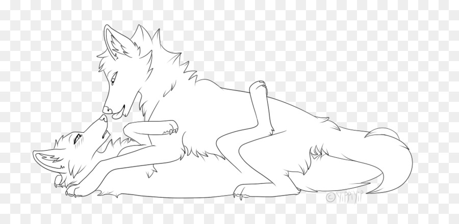 900x440 Sketch Carnivores Drawing Line Art Product Design - Wolf Base Sketch