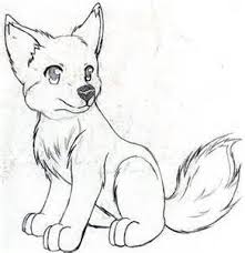 221x228 Anime Wolf Base Pup Drawing Pictures - Wolf Base Sketch
