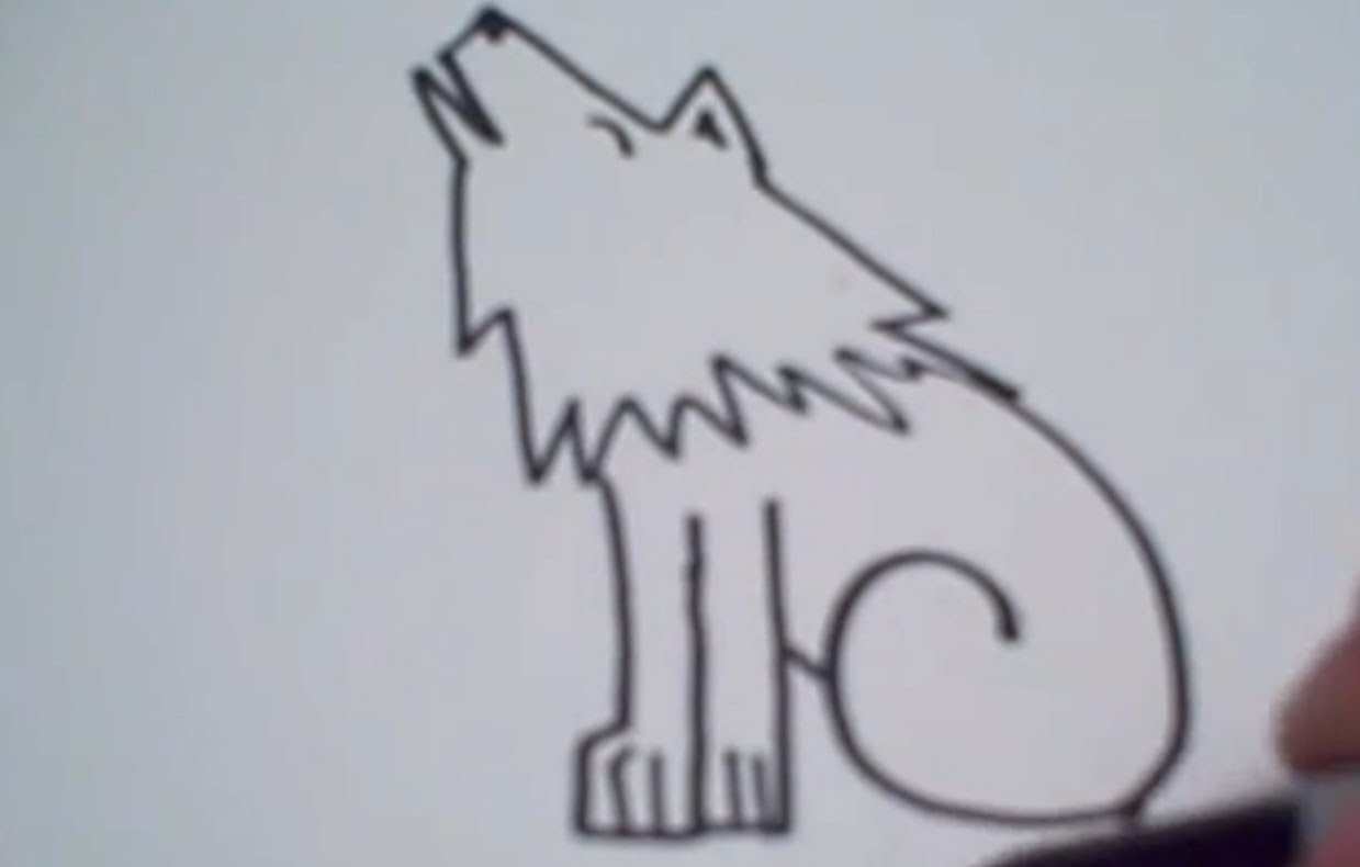 1239x790 How To Draw A Cartoon Wolf - Wolf Cartoon Sketch