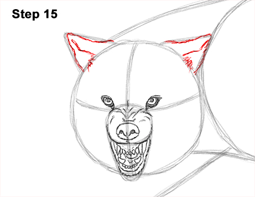 500x387 How To Draw A Wolf Growling - Wolf Cartoon Sketch