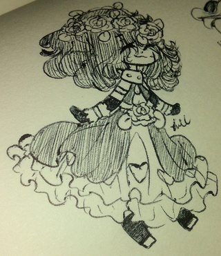 320x371 Derp Derp Sketch Of Rima Without Her Fake Wolf Ears And Tail, But - Wolf Ears Sketch