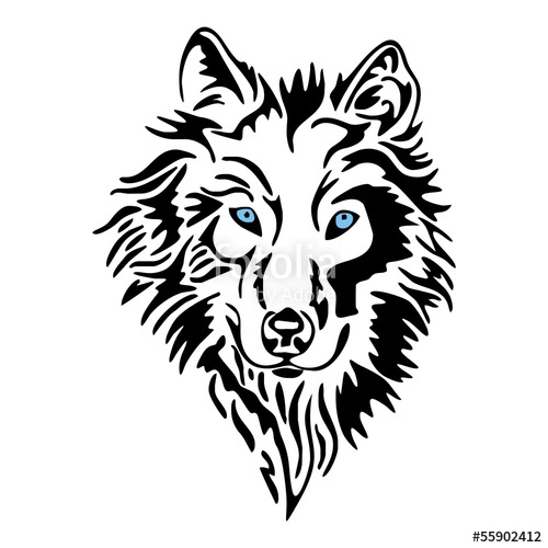 500x500 Wolf Head Sketch Tattoo Vector Stock Image And Royalty Free - Wolf Head Sketch