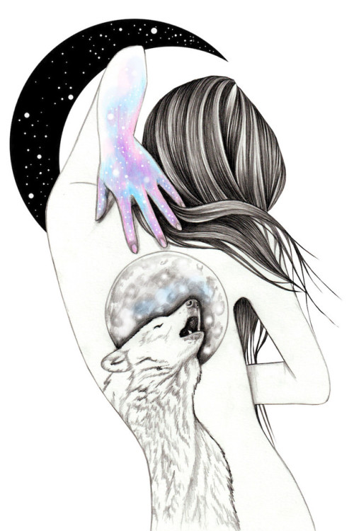 500x750 Wolf Howling - Wolf Howling At Moon Sketch