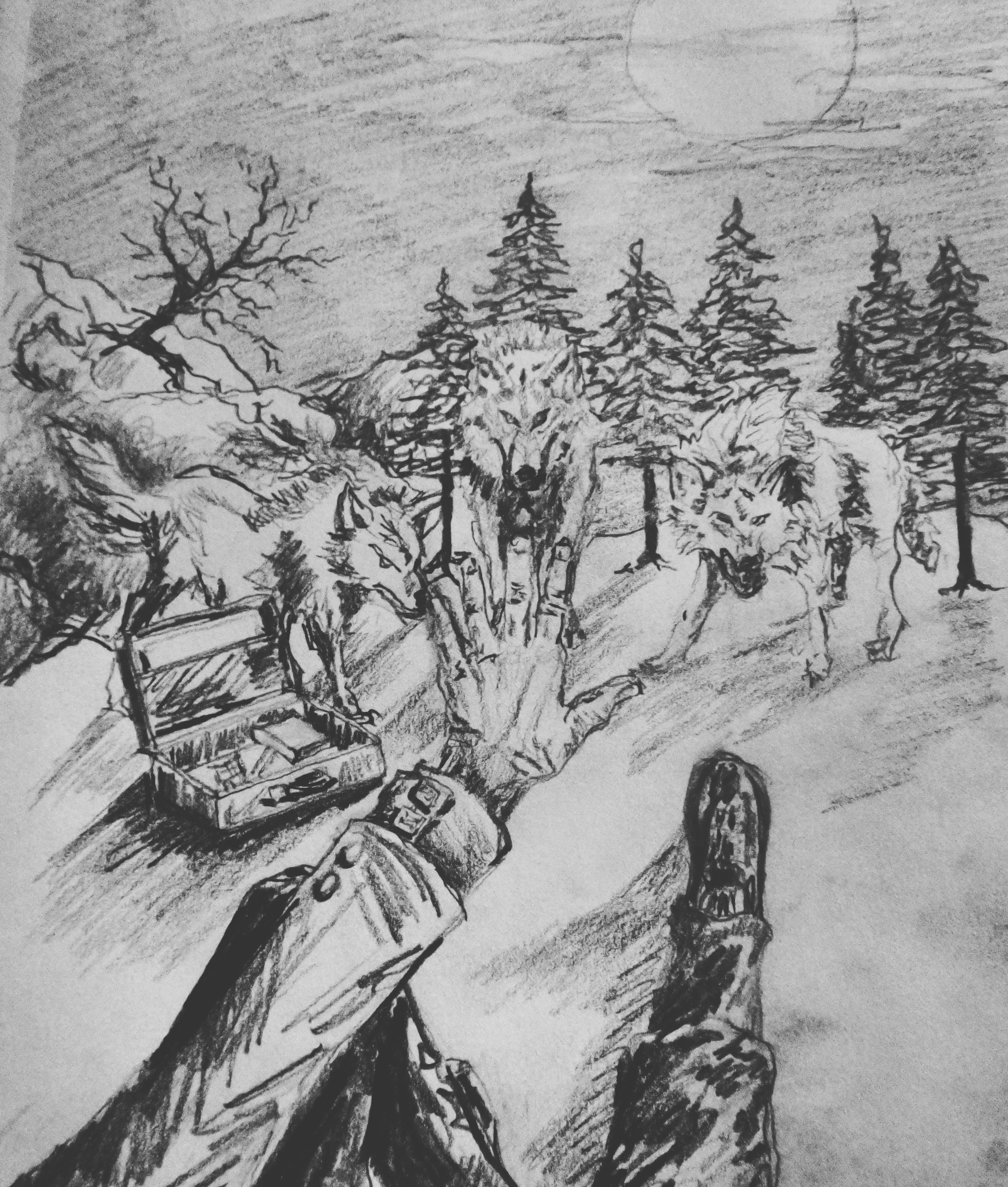 3888x4576 Wolf Pack Sketch Steemit - Wolf Pack Sketch