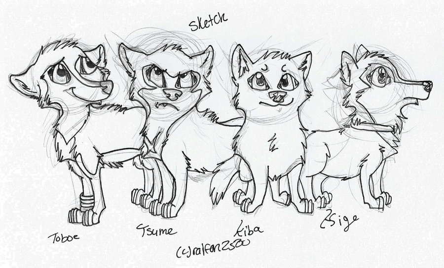 Wolf Pack Sketch At Paintingvalley Com Explore Collection Of