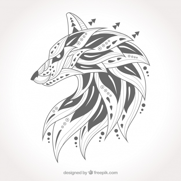 626x626 Hand Drawn Ethnic Wolf Pack Vector Free Download - Wolf Pack Sketch