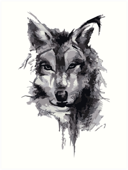 413x549 Wolf Pencil Drawing Art Prints By Jack Wolf Redbubble - Wolf Pencil Sketch
