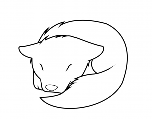 302x237 How To Draw How To Draw A Sleeping Wolf Pup - Wolf Pup Sketch