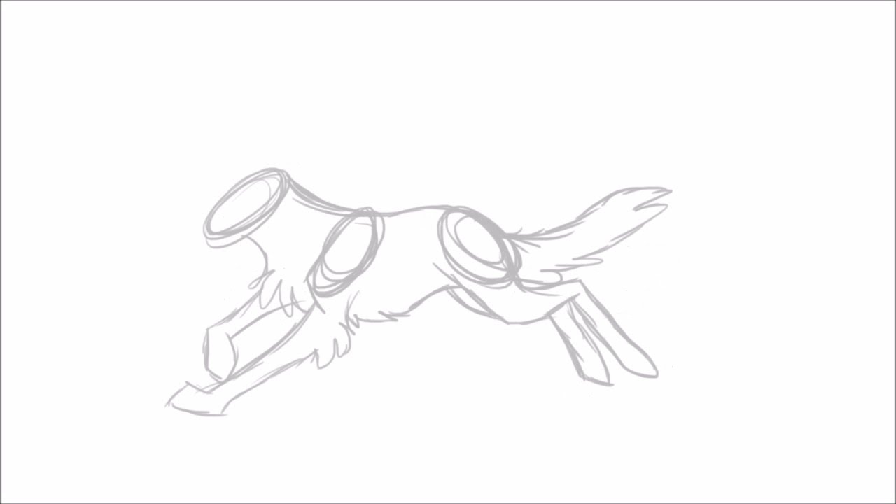 1280x720 Wolf Running Sketch Animation - Wolf Running Sketch