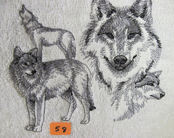340x270 Wolf Sketch Etsy - Wolf Sketch Art