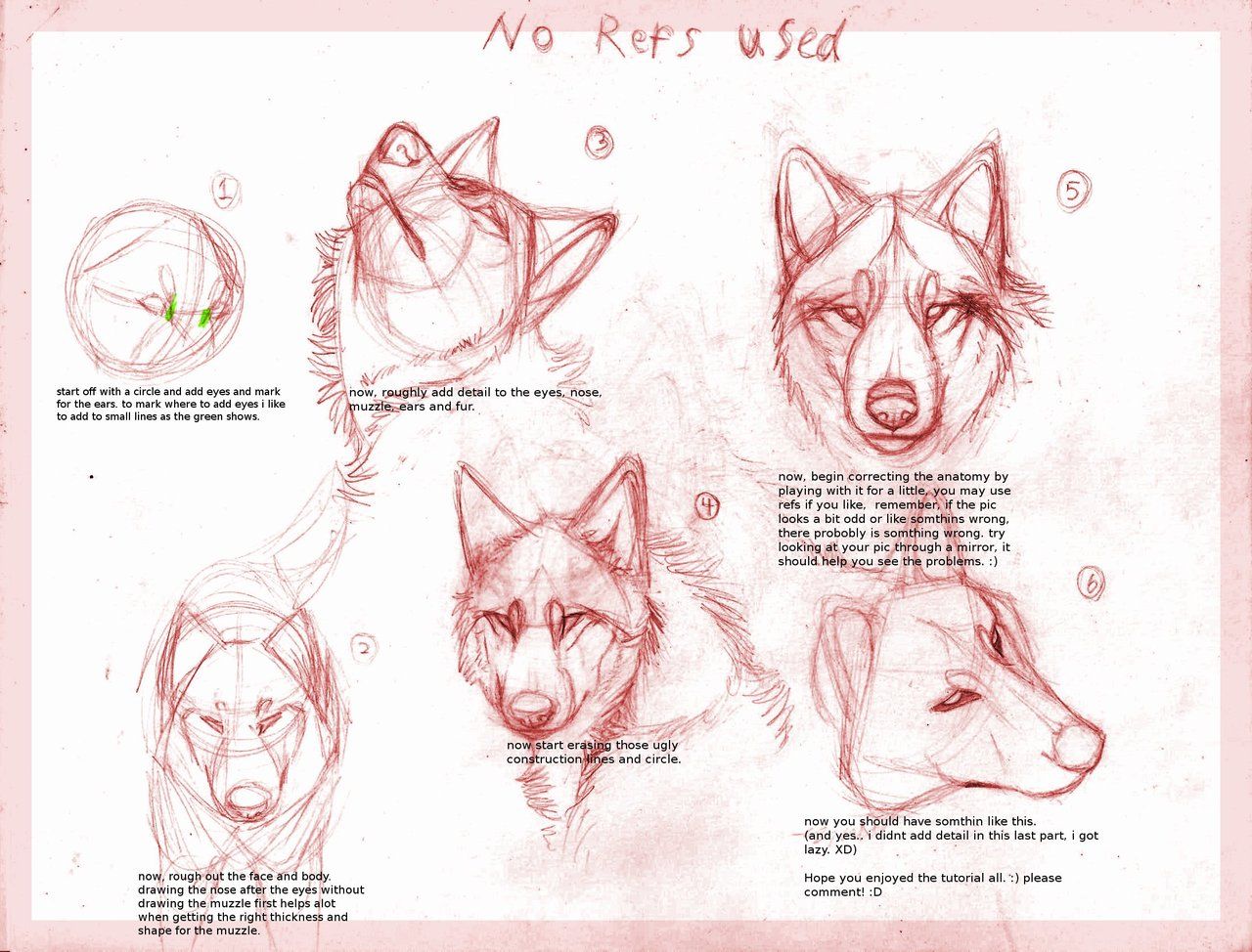1280x974 Wolf Drawing Tutorial By ~b Theawsomegeek Drawing - Wolf Sketch Tutorial