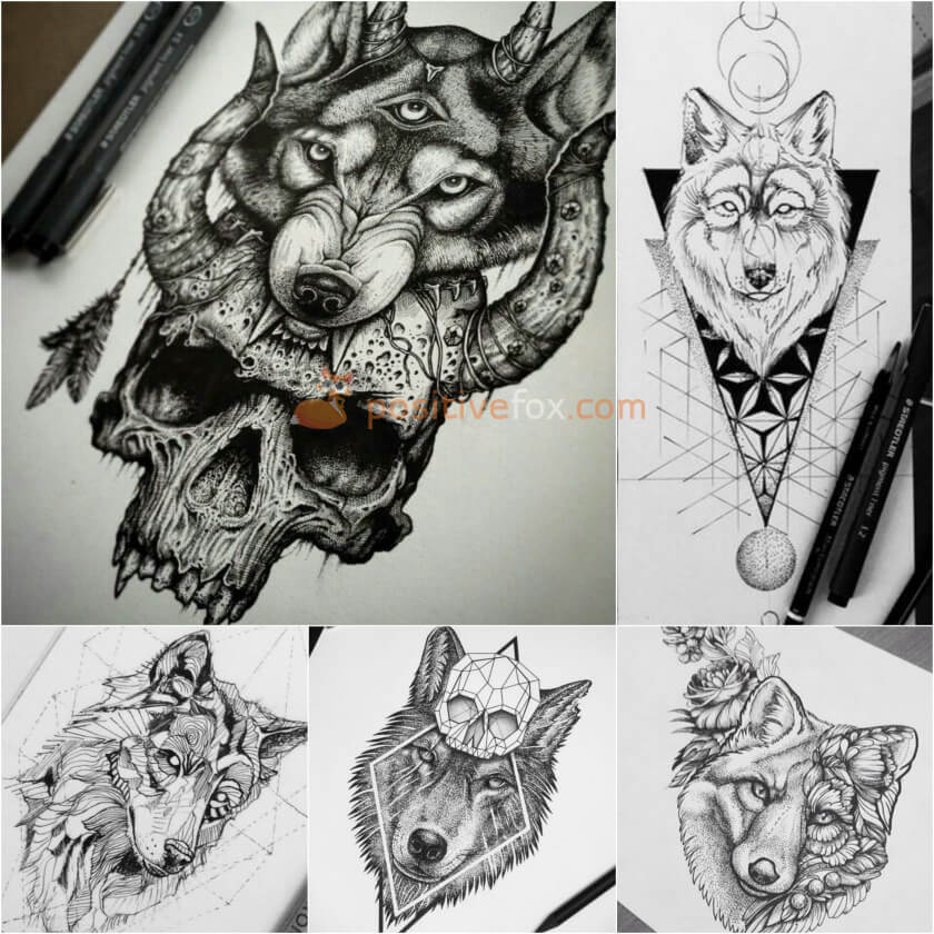 Wolf Tattoo Sketch at PaintingValley.com | Explore collection of Wolf ...