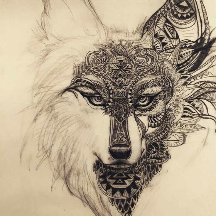 736x736 125 Wolf Tattoos With Meanings - Wolf Tattoo Sketch