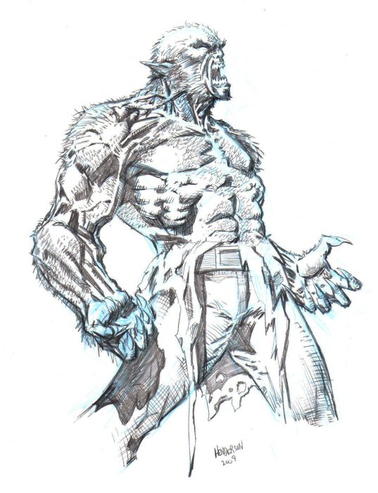 537x700 Wolfman By Dogsoldierr - Wolfman Sketch
