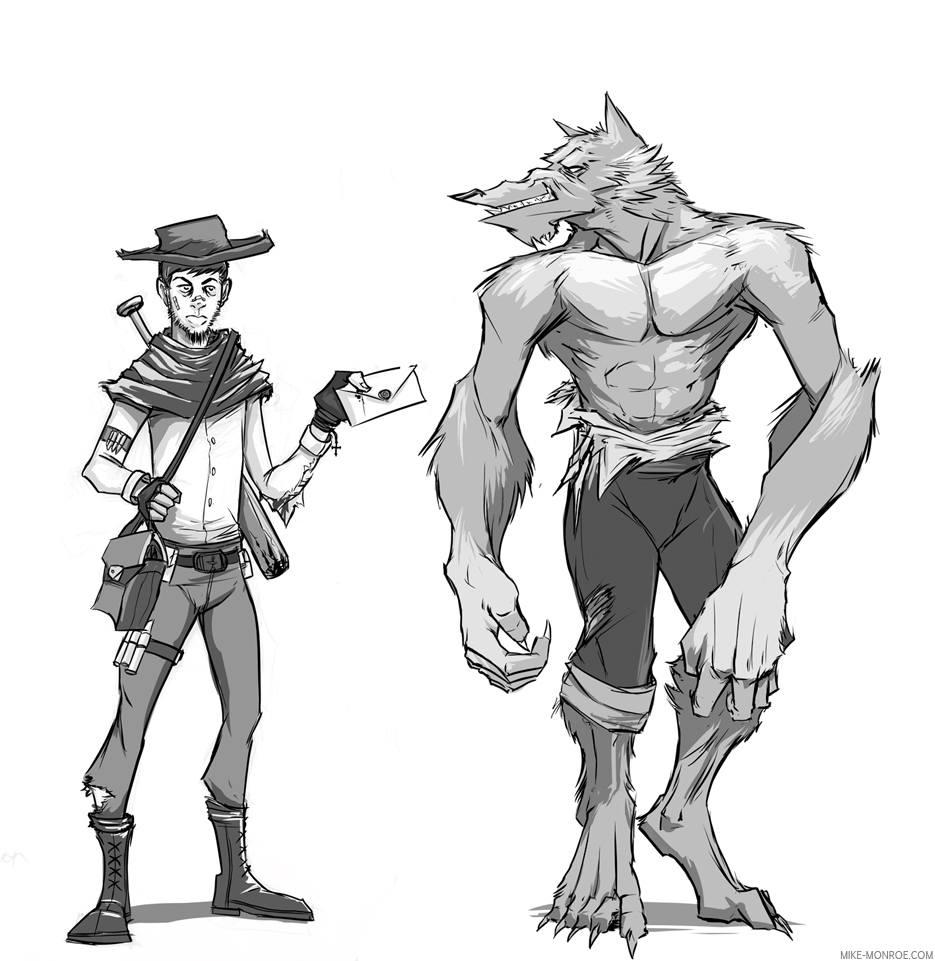 935x961 Delivery Here For Wolfman Drawing In Circles - Wolfman Sketch