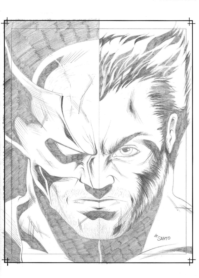 756x1056 Wolverine Logan Close Up Pencil Sketch By De Santo - Wolverine Pencil Sketch