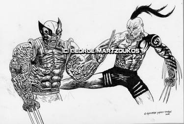 375x254 Saatchi Art Wolverine Sketch Drawing By George Martzoukos - Wolverine Sketch Art
