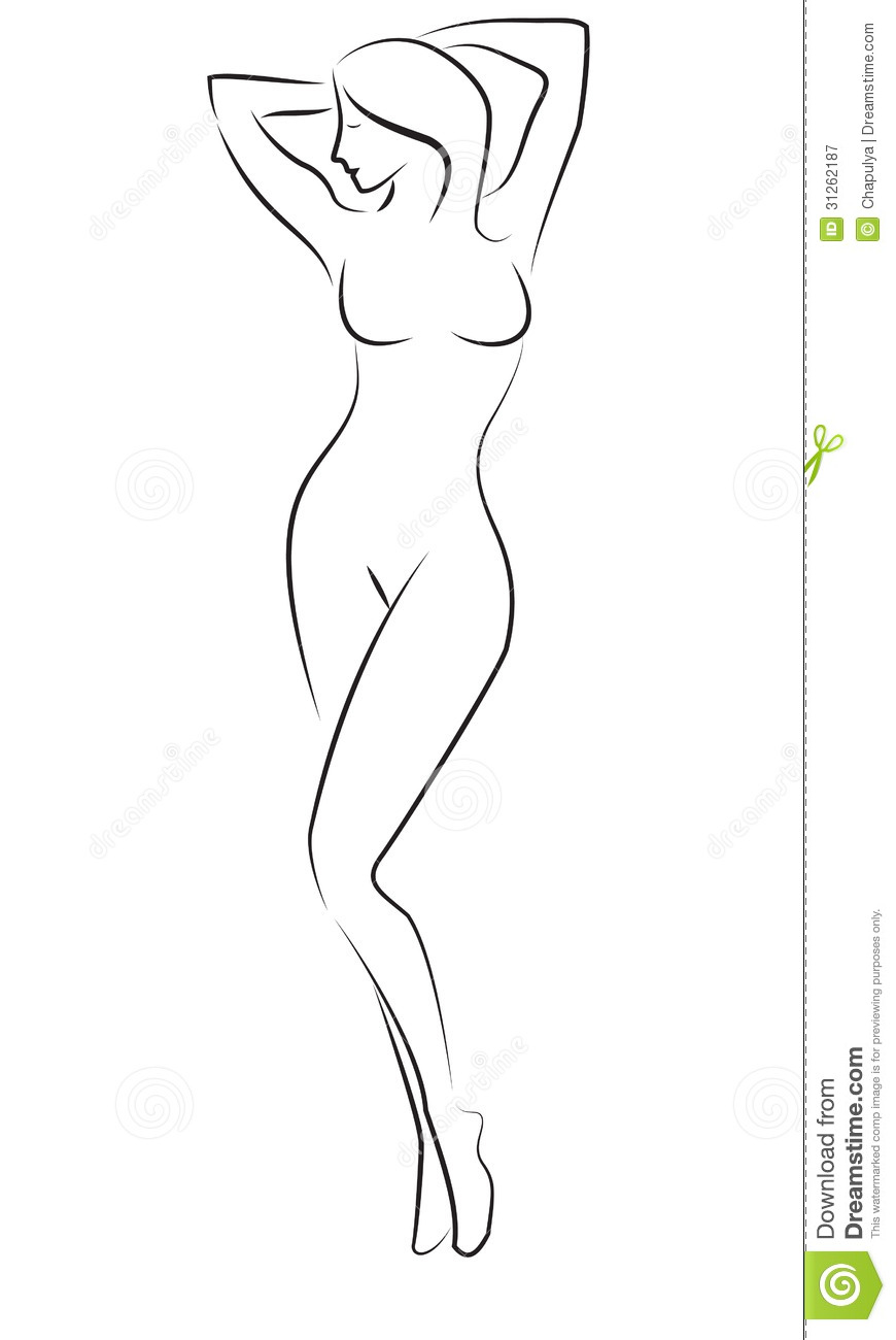 Collection Of Outline Of Female Body For Drawing High - Woman Body Sketch. 