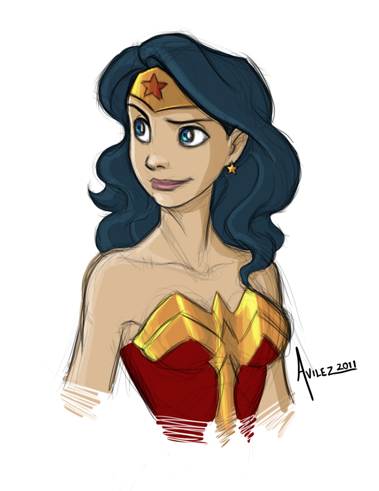 772x1000 Wonder Woman Sketch By Avilez - Woman Cartoon Sketch