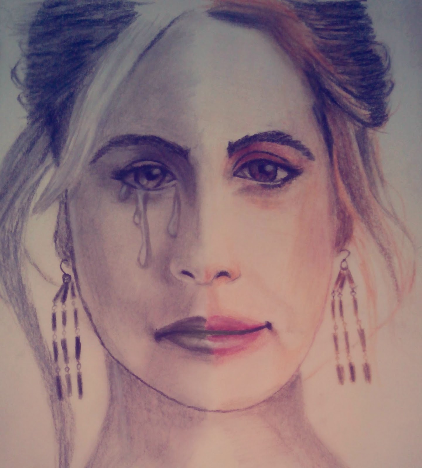 1441x1600 Pencil Drawings Two Shades Of A Woman Smiling Woman Crying Woman - Woman Crying Sketch