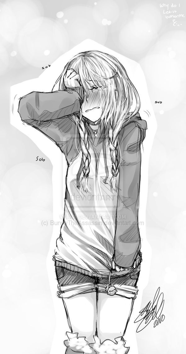 600x1142 Drawn Tears Sad Woman - Woman Crying Sketch