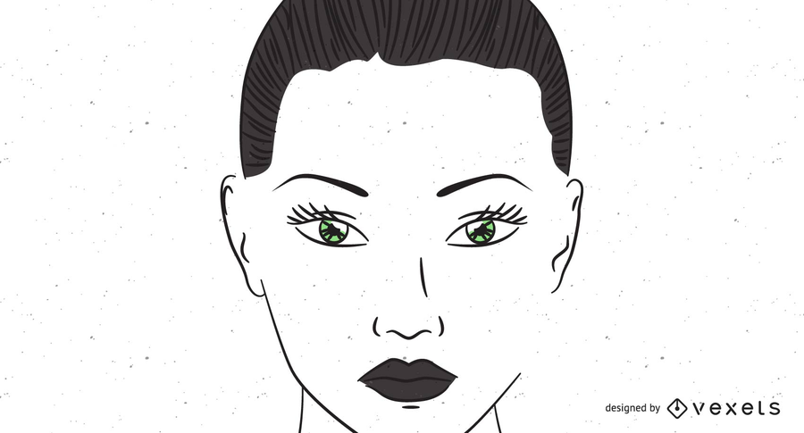 900x485 Green Eyes Woman Face Sketch - Woman Face Sketch