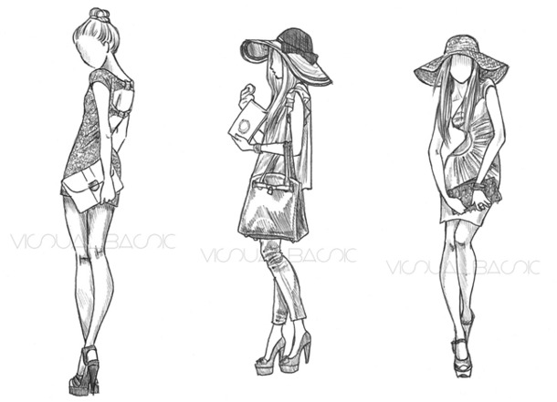 610x441 Fashion, Fashion Illustration, Illustration, Sketch, Woman - Woman Fashion Sketch