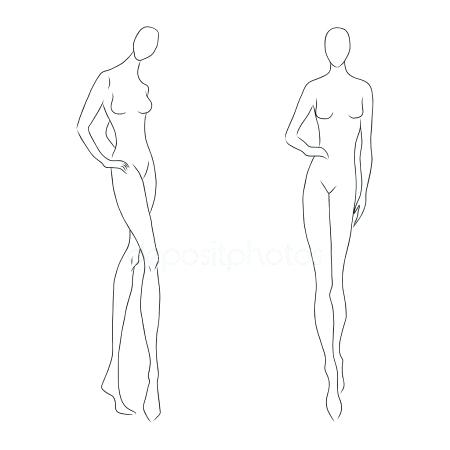 450x450 Human Body Outline Sketch Template Download Woman Form - Woman Figure Sketch