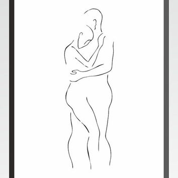 354x354 Minimalist Figure Sketch Of A Man And From Roots Art - Woman Figure Sketch