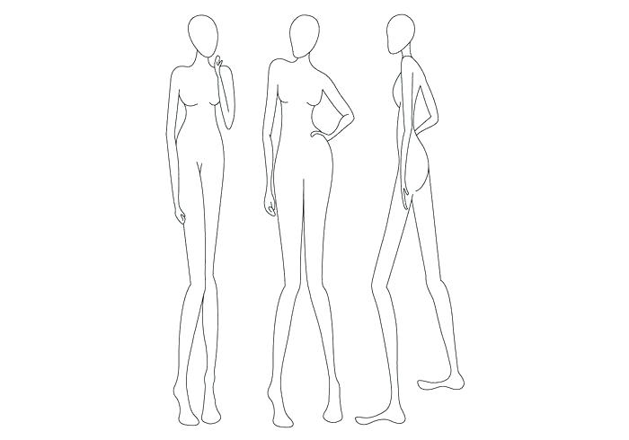 700x490 Female Fashion Figure Sketch Templates Template In French To - Woman Figure Sketch