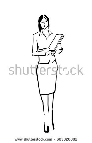 303x470 Photos Drawing Of A Woman Standing, - Woman Full Body Sketch