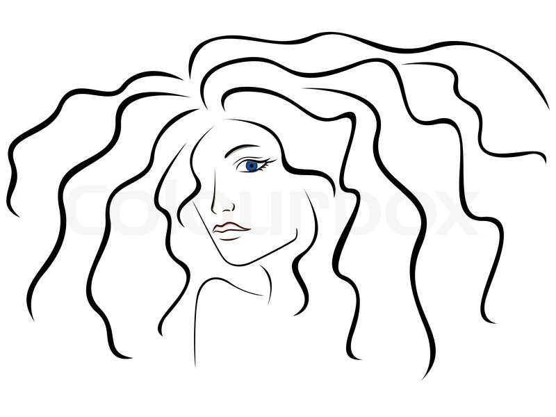 800x600 Sketch Outline Of Woman Head, Hand Drawing Vector Illustration - Woman Hand Sketch