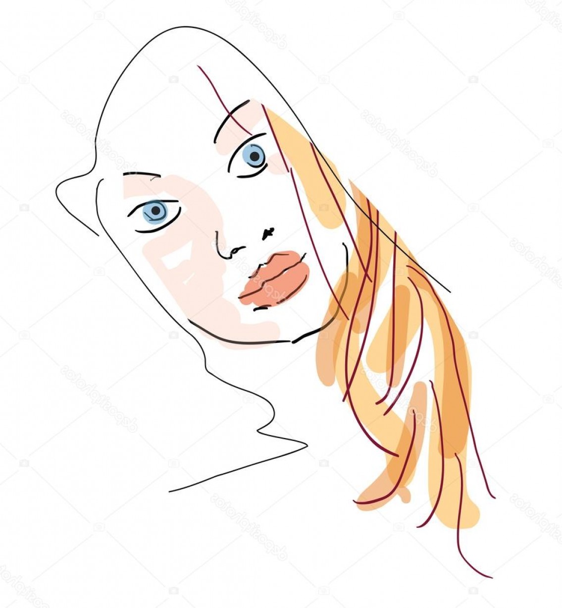 1135x1227 Stock Illustration Hand Draw Woman Face Sketch Lazttweet - Woman Hand Sketch