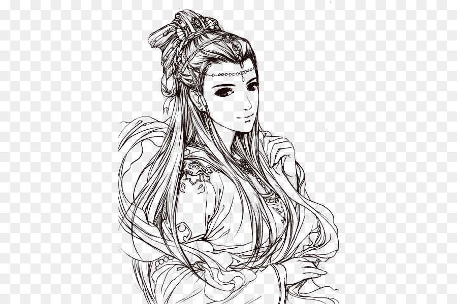 900x600 Black And White Drawing Sketch - Woman Hand Sketch