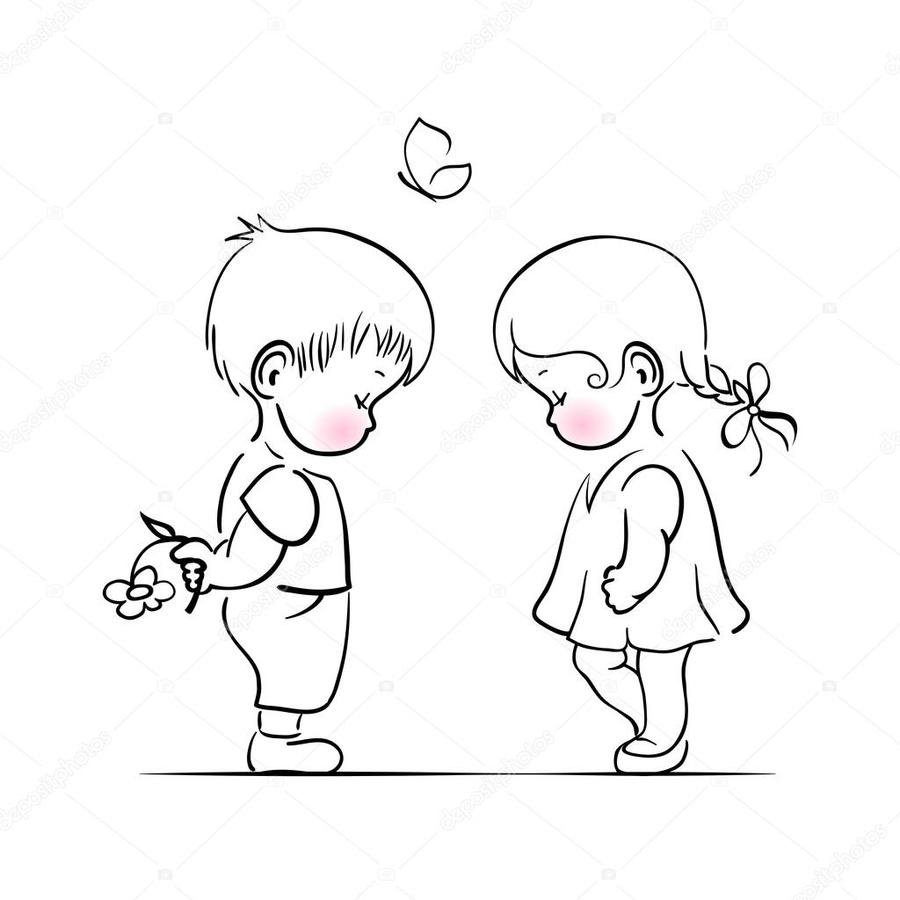900x900 Download Shying Boy And Girl Hand Drawing Clipart Drawing - Woman Hand Sketch