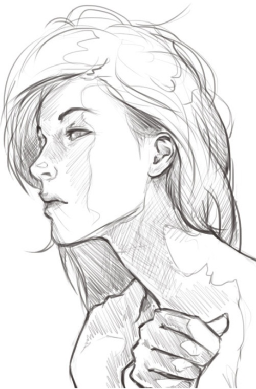 500x760 This Kind Of Perspective, Wrapping Around The Brow, Is Very Hard - Woman Head Sketch