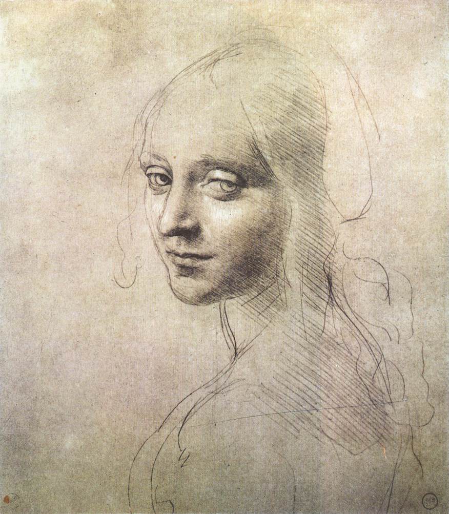 876x1003 Head Of A Girl - Woman Head Sketch