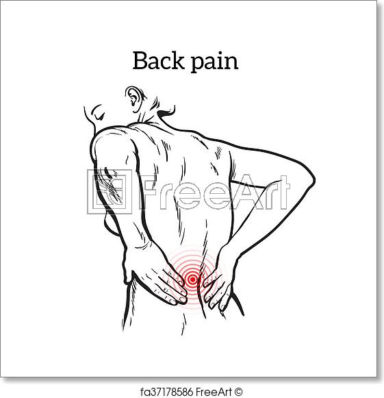 561x581 Free Art Print Of Low Back Pain In Women, Black And White Sketch - Woman Outline Sketch