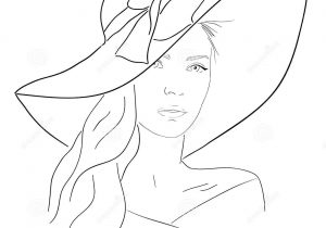 300x210 Outline Drawing Of A Woman Elegant Young Woman In A Hat, Hand - Woman Outline Sketch