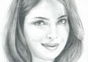 300x210 Pencil Drawings Of Portraits Woman`s Portrait Pencil Sketch Stock - Woman Portrait Sketch