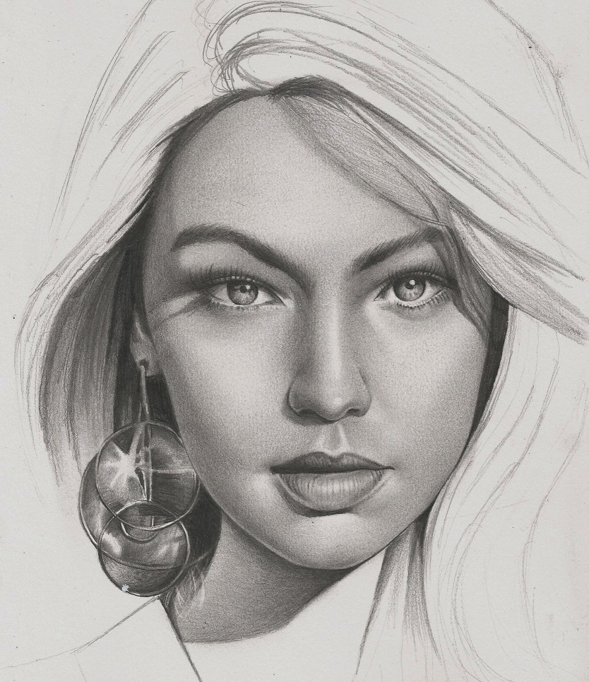 Woman Portrait Sketch at PaintingValley.com | Explore collection of ...