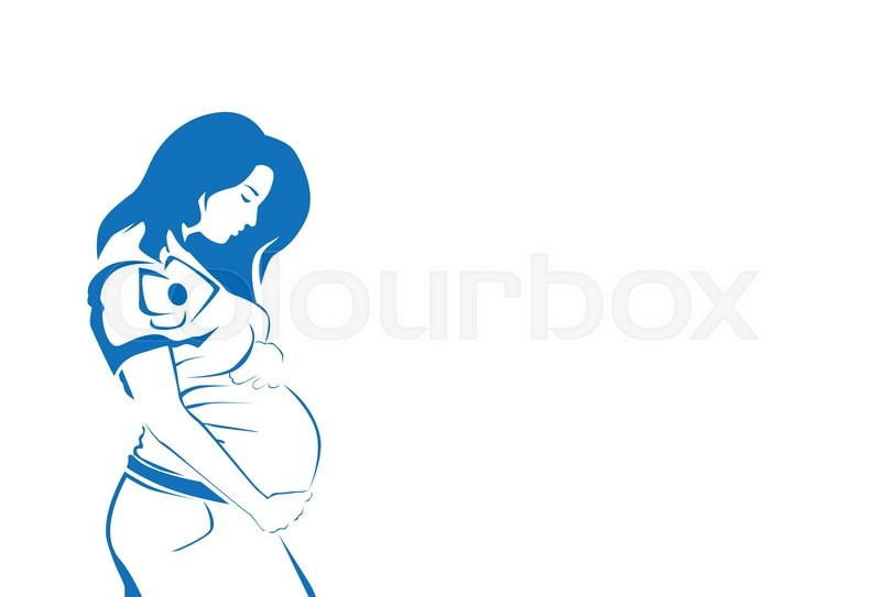 800x543 Pregnant Woman Silhouette Sketch Line Vector Illustration Stock - Woman Silhouette Sketch
